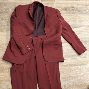 Express Men’s Slim Fit Maroon Suit New With Tags